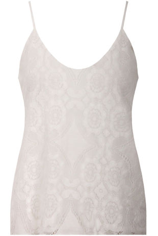 White Floral Lace Lined Tops