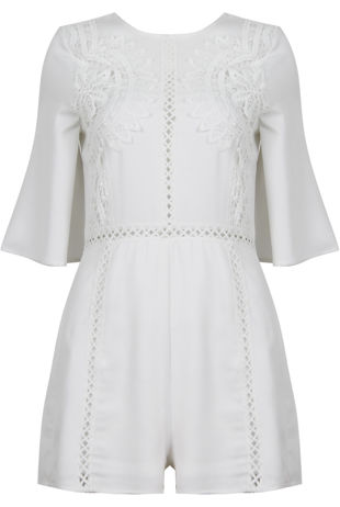 White Lace Intricate Playsuit 