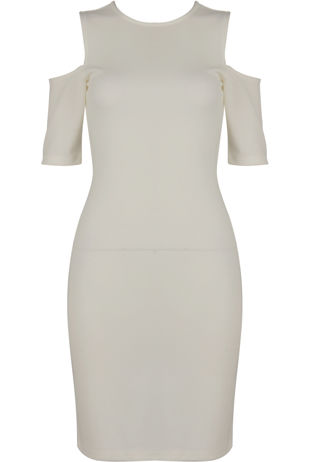 White Cold Shoulder Bodycon Dress