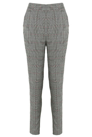 Black Glen Plaid Tailored Trouser