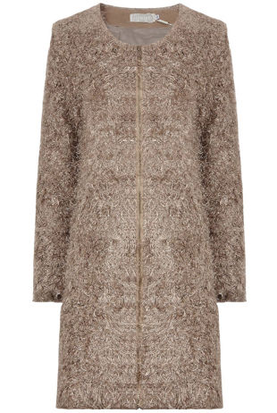Bronze Long Beige Mohair Coat