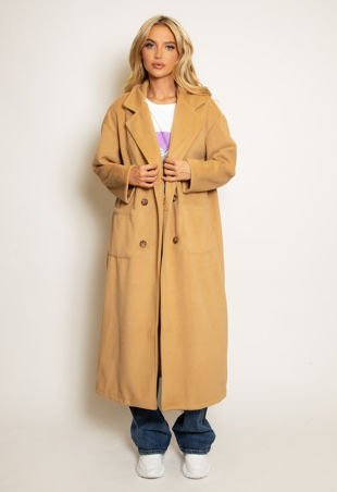 Taupe Long Line Duster Coat