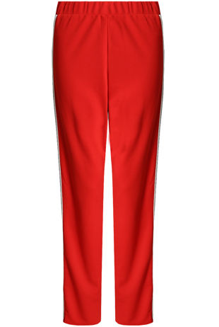 Red Side Ribbon Trim Trousers