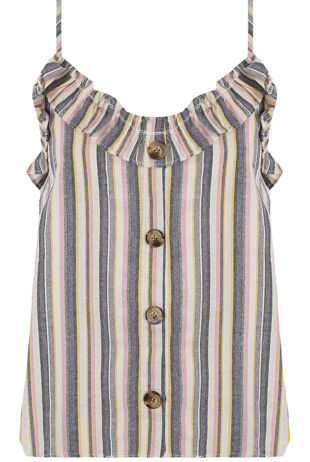 Purple Striped Button Up Cami 