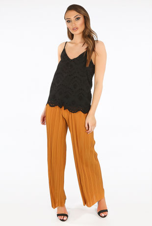 Rust Pleated Palazzo Trouser