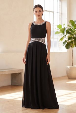Black Stone Textured Back Tie Up Maxi Dress