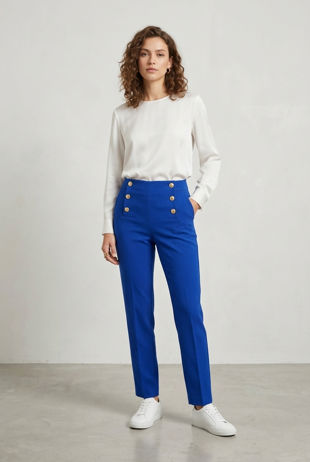 Golden Button Royal Blue Trouser 