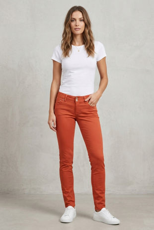Coral Low Rise Skinny Fit Jeans