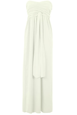 Cream Strapless Bandeau Block Colour Maxi Dresses