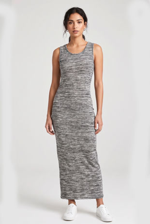Grey Back Midi Dress 