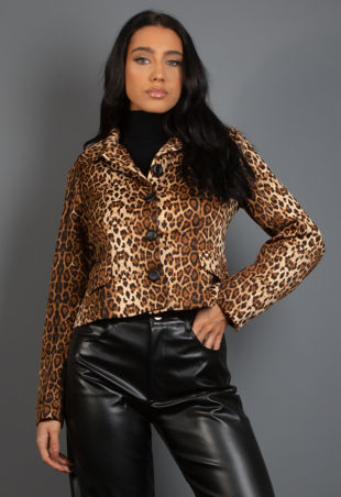 Brown Leopard Print Blazer