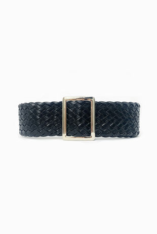 Black Woven Waist Belt