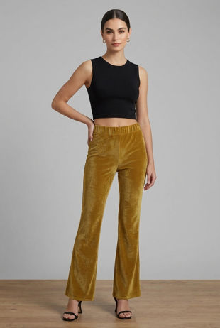 Mustard Soft Velvet Cord Trouser