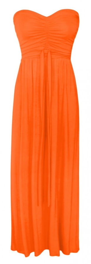 Navy  Strapless Bandeau Block Colour Maxi Dresses