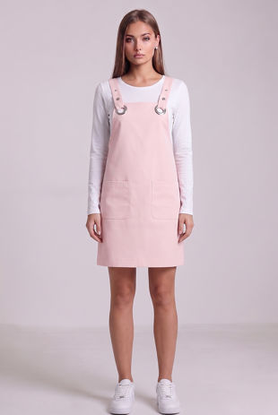 Pink O Ring Dungaree Dress