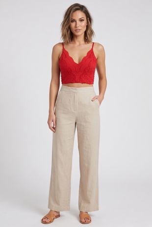 Red Scallop Edge Crochet Bralet