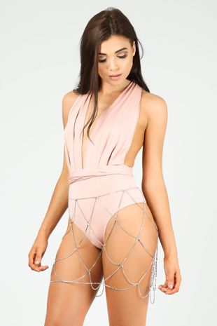 Silver Diamante Chain Sarong 