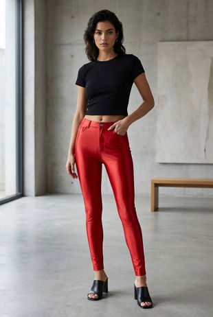 Red Shiny Trouser