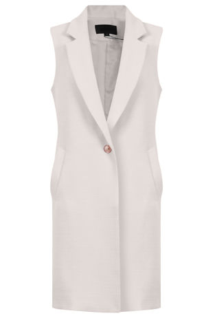 Cream Sleeveless Gilet Coat