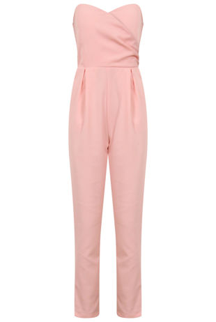 Pink Cross Over Bandeau Jumpsuit