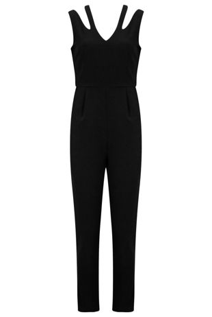 Black Cut Out Shoulder Jumpsuit