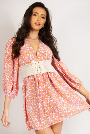 Beige Corset Lace Up Belt