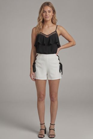 White Lace Trim Short