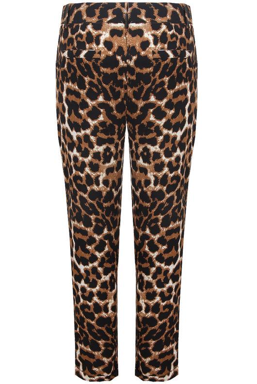 Brown Leopard Print Tailored Trouser