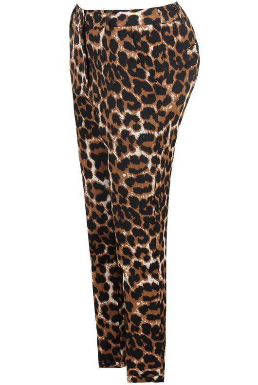 Brown Leopard Print Tailored Trouser