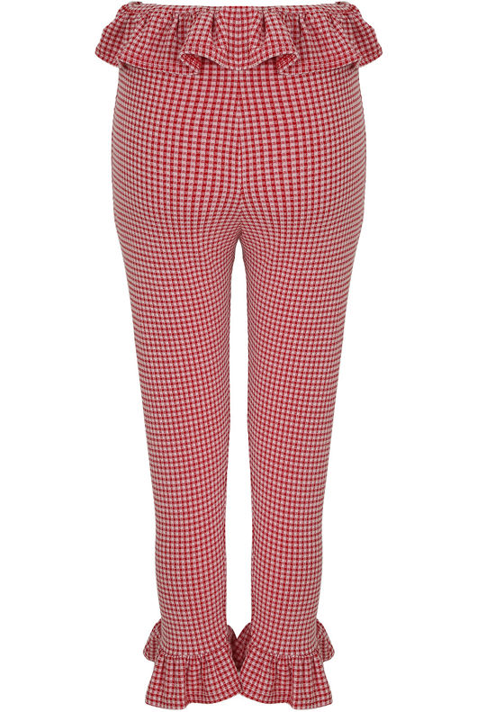 Red Gingham Frill trousers