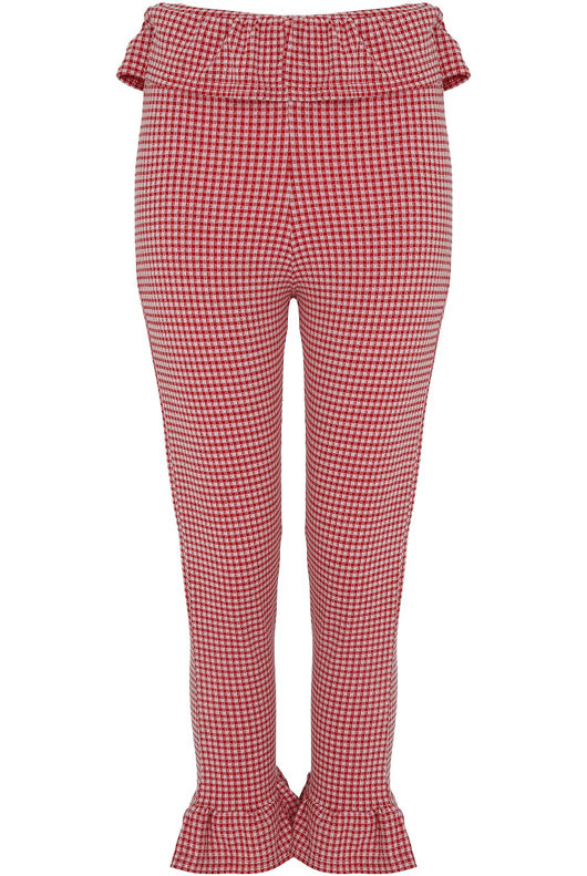 Red Gingham Frill trousers