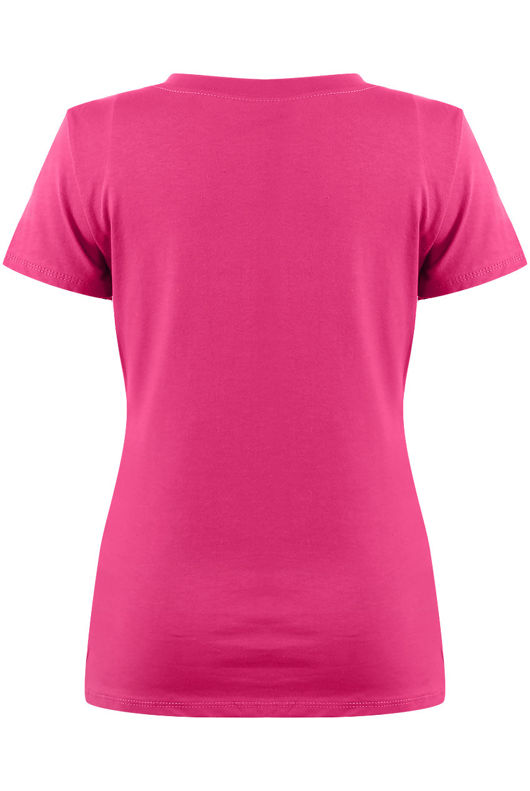 Fuchsia Lady Sequin & Pearls Trim Tee