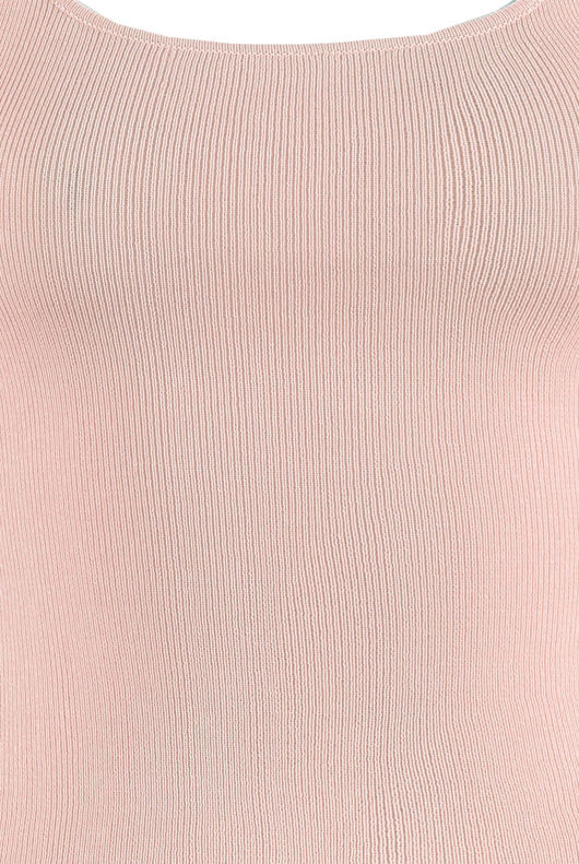 Pink Ribbed Thong Bodysuit-Copy