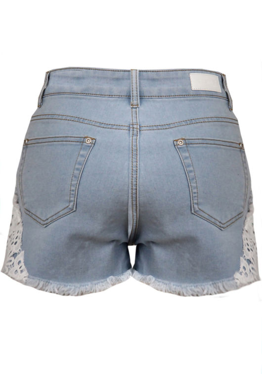 Crochet Detail Denim Shorts