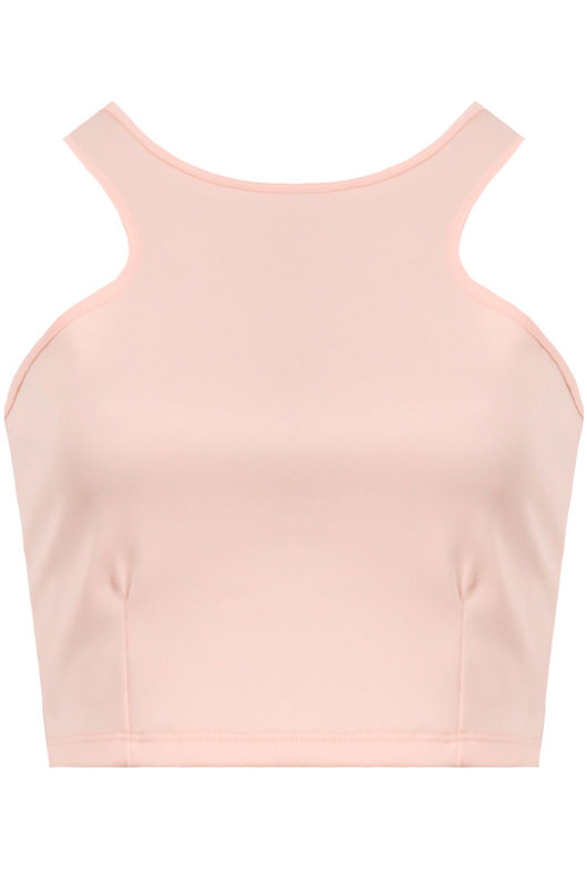 Rose Racer Neck Crop Tops