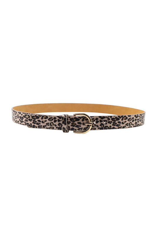 Taupe Leopard Print Belt 