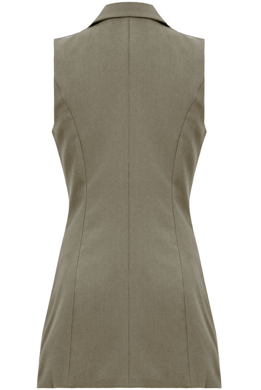 Khaki Tailored Utility Waistcoat