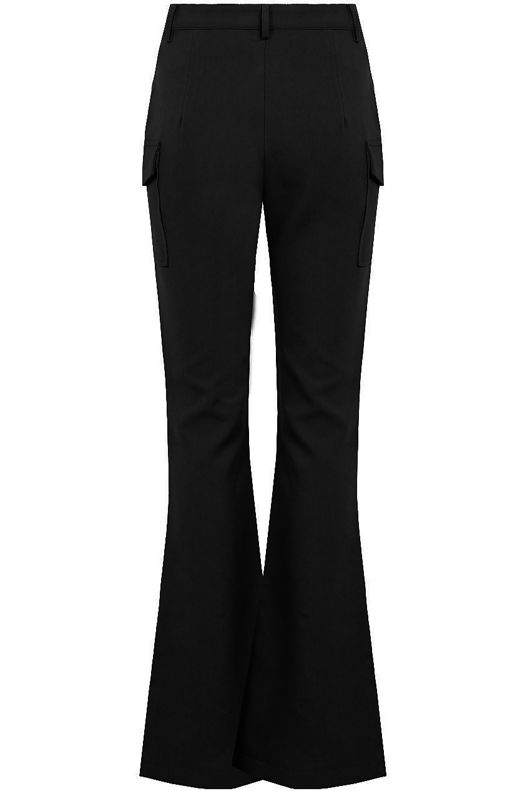 Black Cargo Bootcut Smart Trousers
