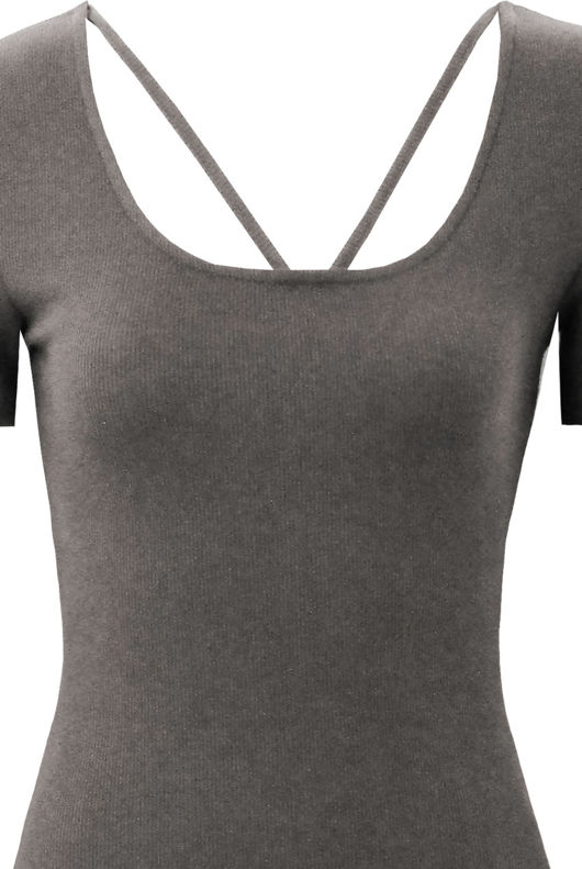 Grey Asymmetric Short Sleeve Bodycon Dress