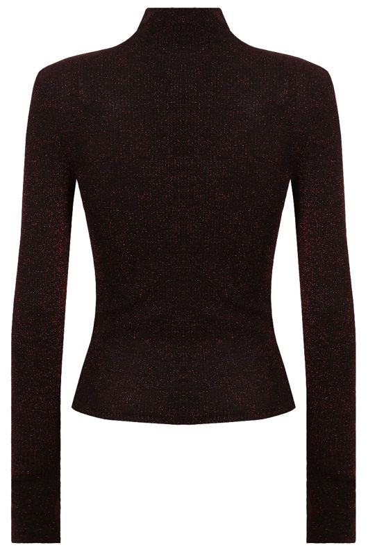 Wine Lurex Knitted Long SleeveTops
