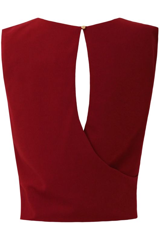 Wine Cross Over Sleeveless Top 