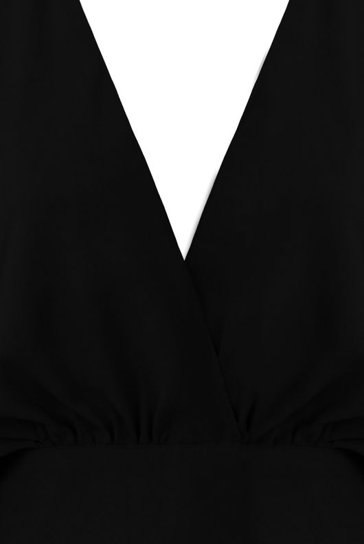 Black Cross Over Back Tie Up Top