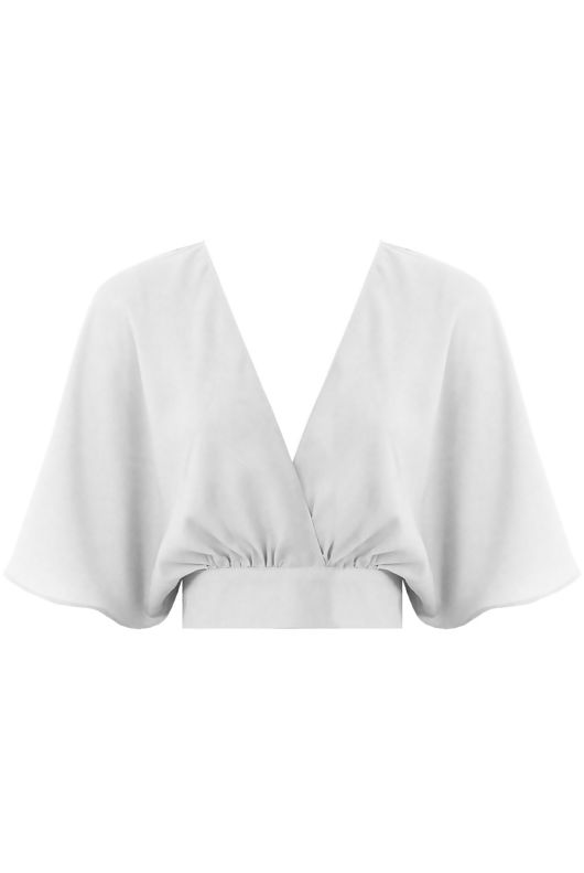 Cream Cross Over Back Tie Up Top