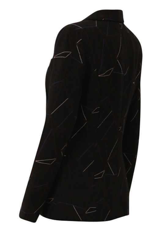 Black Web Print Tailored Blazer