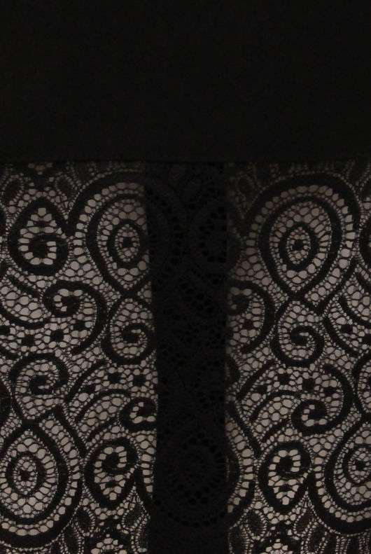 Black Lace Trim Dip Back Maxi Dress