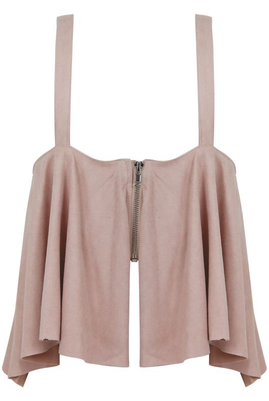 Rose Lace Up Faux Suede Crop Top