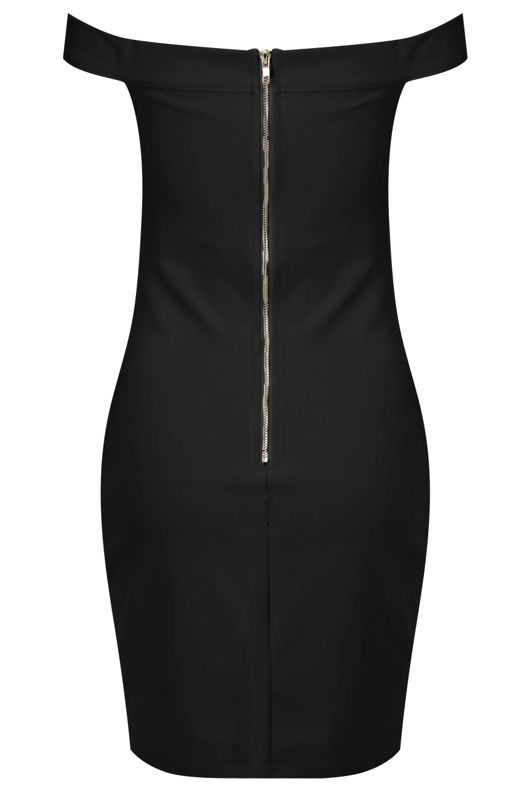 Black Cut Out Off The Shoulder Bandeau Dress 