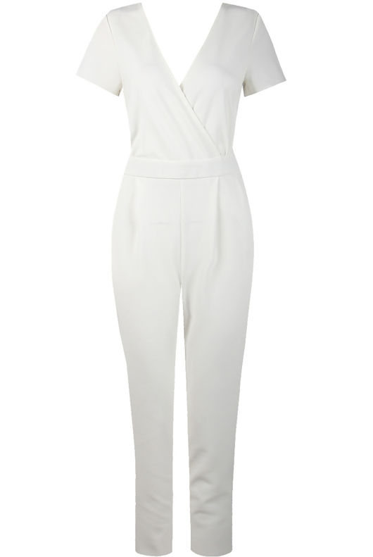 White Cross Over Back Cut Out Jumpsuit