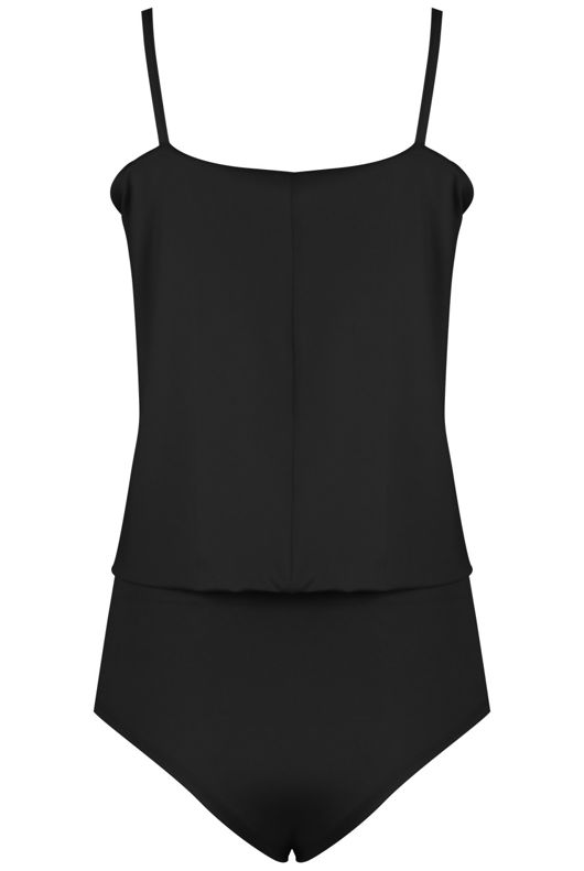 Black Dual Layer Cami Strap Bodysuit