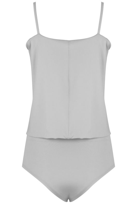 Grey Dual Layer Cami Strap Bodysuit
